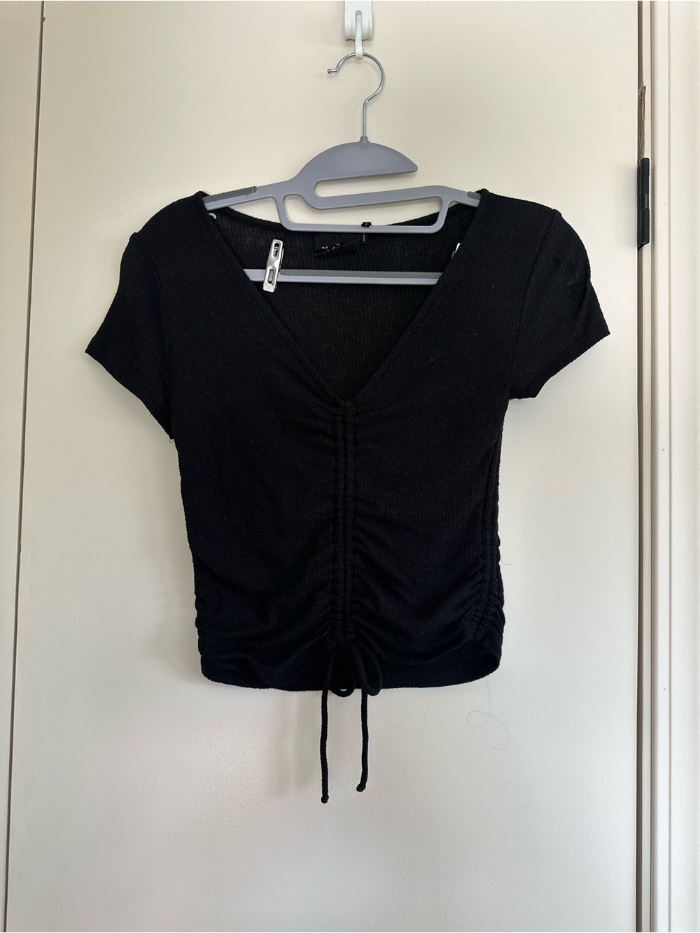 Urban Outfitters Out From Under Tie-Front Ruched V-Neck Top | S